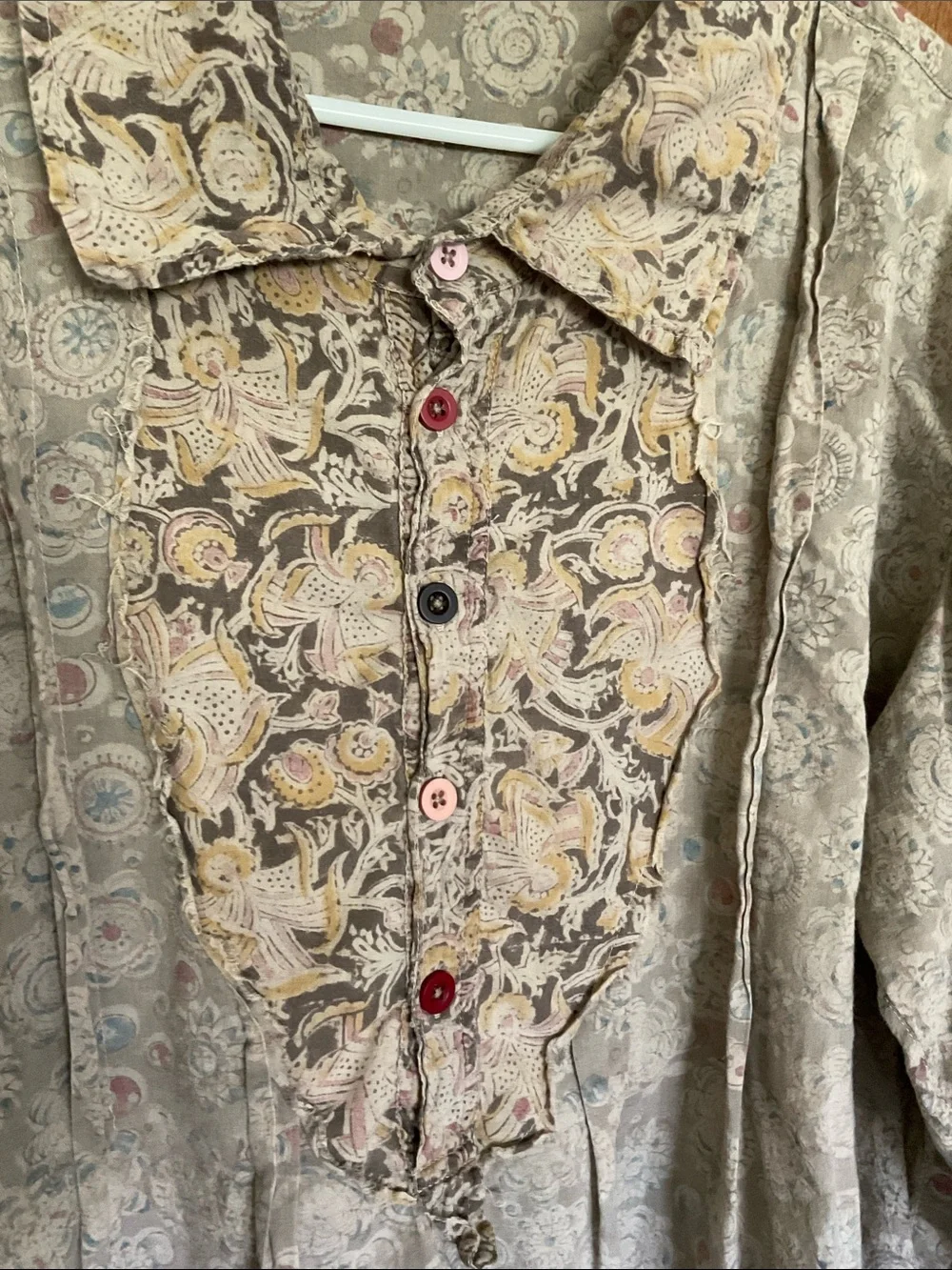 Magnolia Pearl Love Tora Shirt Mini Dress Floral Print Cotton Vintage O|S 278542 - Picture 7 of 9